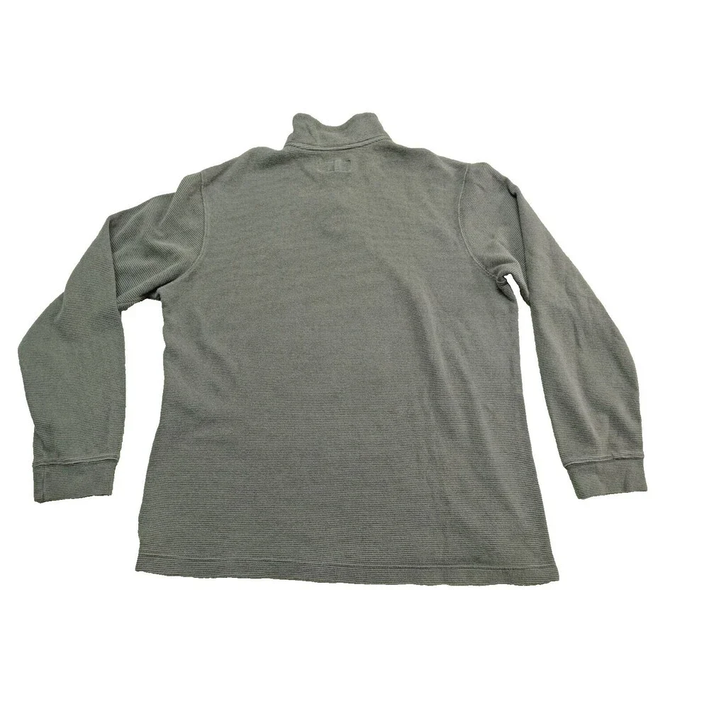 Chaps Sweater Mens Large Green Quarter Zip Mock Neck Pullover Long Sleeve Knit